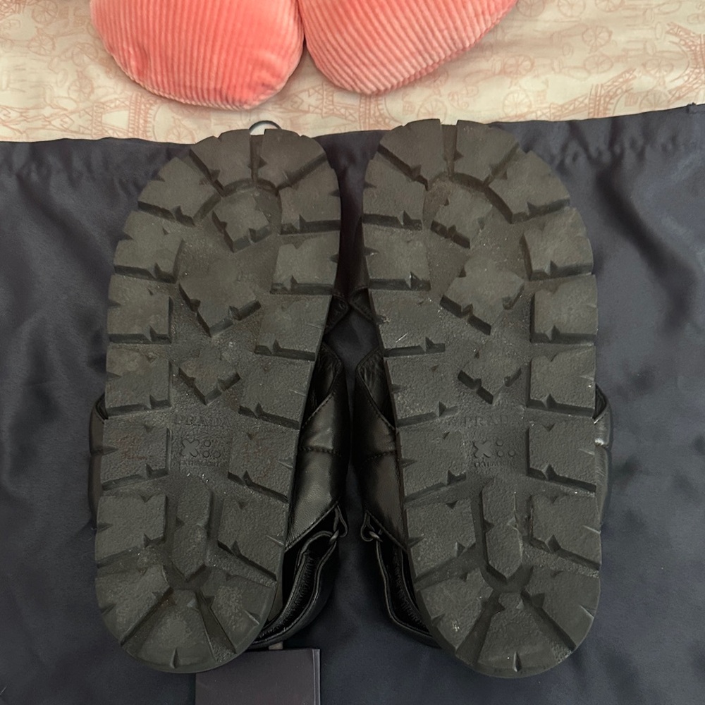 Prada Black Quilted Leather Sandals - Picture 9 of 12